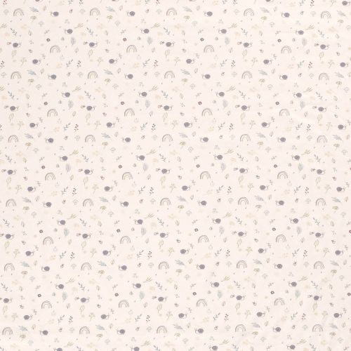 Tissu jersey escargots fond écru Tissu jersey escargots fond écru