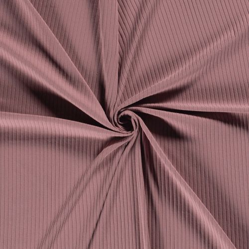 Tissu jersey cotelé 6 mm vieux rose Tissu jersey cotelé 6 mm vieux rose