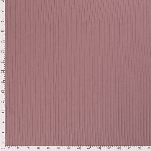 Tissu jersey cotelé 6 mm vieux rose Tissu jersey cotelé 6 mm vieux rose