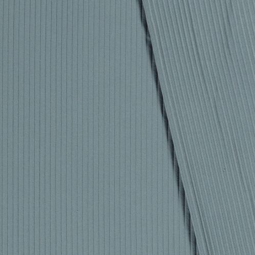 Tissu jersey cotelé 6 mm bleu jean Tissu jersey cotelé 6 mm bleu jean