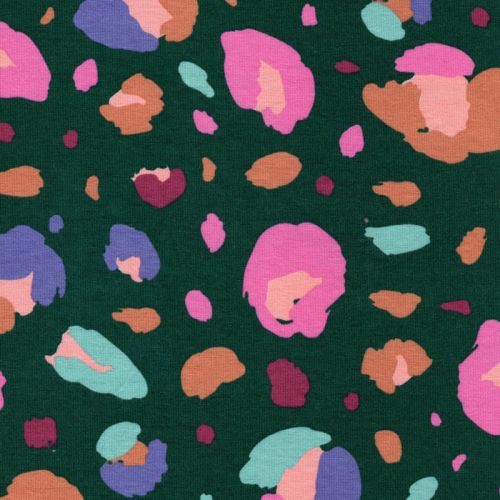 Tissu jersey Animal Mark fond vert Nerida Hansen Tissu jersey Animal Mark fond vert Nerida Hansen
