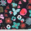Tissu popeline digital Meadow Flower fond anthracite Nerida Hansen