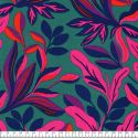 Tissu coton satiné Lush Leaves fond vert Nerida Hansen