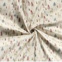 Tissu coton forêt glitter fond blanc cassé 