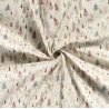 Tissu coton forêt glitter fond blanc cassé 