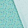 Tissu coton minis sapins fond menthe