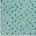 Tissu coton rennes fond menthe 