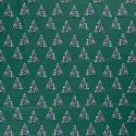 Tissu coton sapins fond menthe foncée