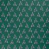 Tissu coton sapins fond menthe foncée