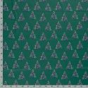 Tissu coton sapins fond menthe foncée