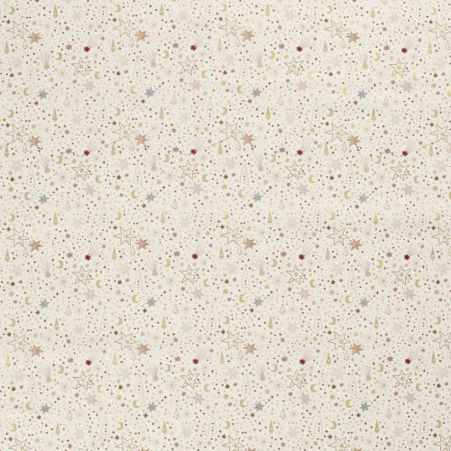 Tissu coton ciel étoilé glitter fond blanc cassé