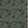 Tissu coton feuillage glitter fond vert mousse