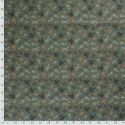 Tissu coton feuillage glitter fond vert mousse
