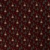 Tissu coton sapin glitter fond bordeaux 