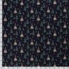 Tissu coton sapin glitter fond bleu marine 