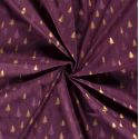 Tissu forêt de sapins glitter fond bordeaux 