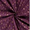 Tissu forêt de sapins glitter fond bordeaux 