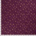 Tissu forêt de sapins glitter fond bordeaux 