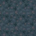 Tissu coton feuillage glitter fond gris foncé
