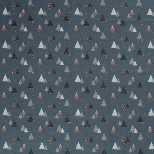 Tissu coton sapin glitter fond gris foncé Tissu coton sapin glitter fond gris foncé