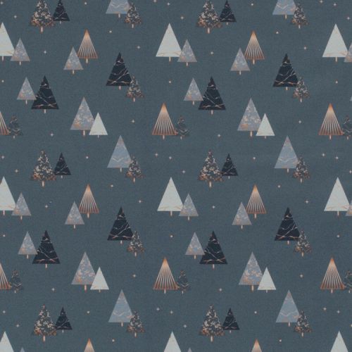 Tissu coton sapin glitter fond gris foncé Tissu coton sapin glitter fond gris foncé