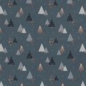 Tissu coton sapin glitter fond gris foncé 