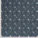 Tissu coton sapin glitter fond gris foncé 