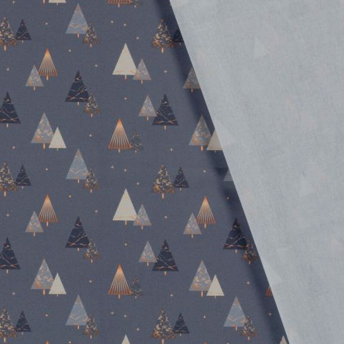 Tissu coton sapin glitter fond gris foncé Tissu coton sapin glitter fond gris foncé