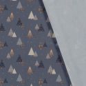 Tissu coton sapin glitter fond gris foncé 