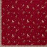Tissu coton la forêt fête noël fond rouge