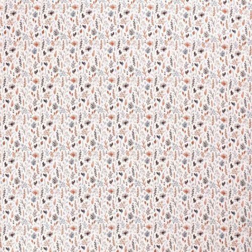 Tissu branches de houx fond blanc cassé Tissu branches de houx fond blanc cassé