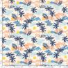 Tissu jersey palmiers fond blanc cassé