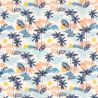 Tissu jersey palmiers fond blanc cassé