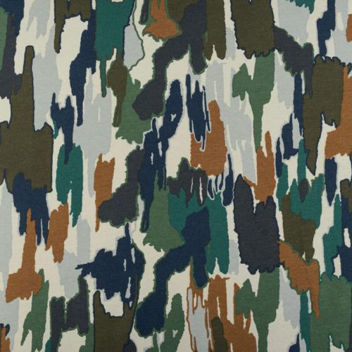 Tissu sweat fin Abstract Paint army Poppy Tissu sweat fin Abstract Paint army Poppy