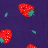 Tissu sweat fin fraises fond bleu électrique Poppy