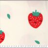 Tissu sweat fin fraises fond écru Poppy