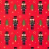 Tissu French Terry Casse-noisettes fond rouge