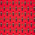 Tissu French Terry Casse-noisettes fond rouge