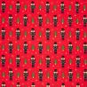 Tissu French Terry Casse-noisettes fond rouge