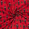Tissu French Terry Casse-noisettes fond rouge