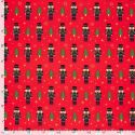 Tissu French Terry Casse-noisettes fond rouge