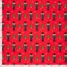 Tissu French Terry Casse-noisettes fond rouge