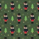 Tissu French Terry Casse-noisettes fond vert 