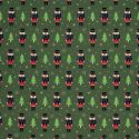 Tissu French Terry Casse-noisettes fond vert 