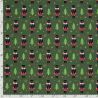 Tissu French Terry Casse-noisettes fond vert 