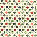 Tissu French Terry boules de noël fond écru 
