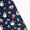 Tissu sweat Merry Christmas fond bleu marine