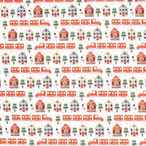 Tissu sweat Christmas trains fond blanc Tissu sweat Christmas trains fond blanc