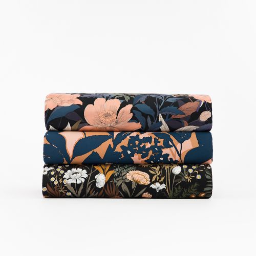 Tissu viscose rayonne satin Shadow Flowers Tissu viscose rayonne satin Shadow Flowers