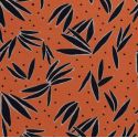 Tissu jersey viscose fleurs fond orange